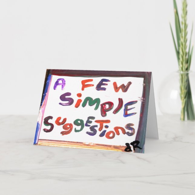 a few simple suggestions recovery card (Front)