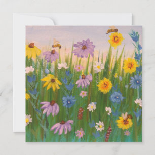 A field full of wild flowers card