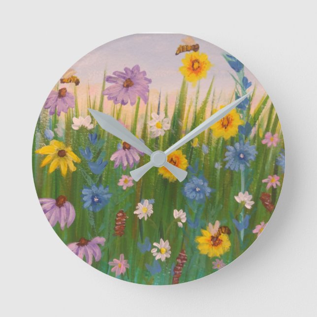 A field full of wild flowers round clock (Front)
