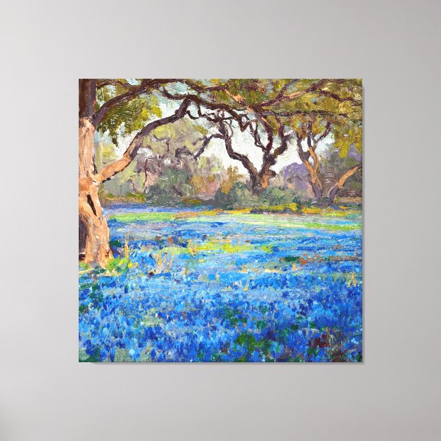 A Field of Bluebonnets at Alamo Heights, 1919, Canvas Print (Front)