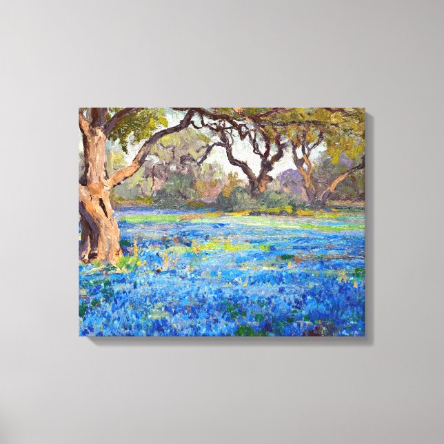 A Field of Bluebonnets at Alamo Heights, 1919 Canvas Print (Front)