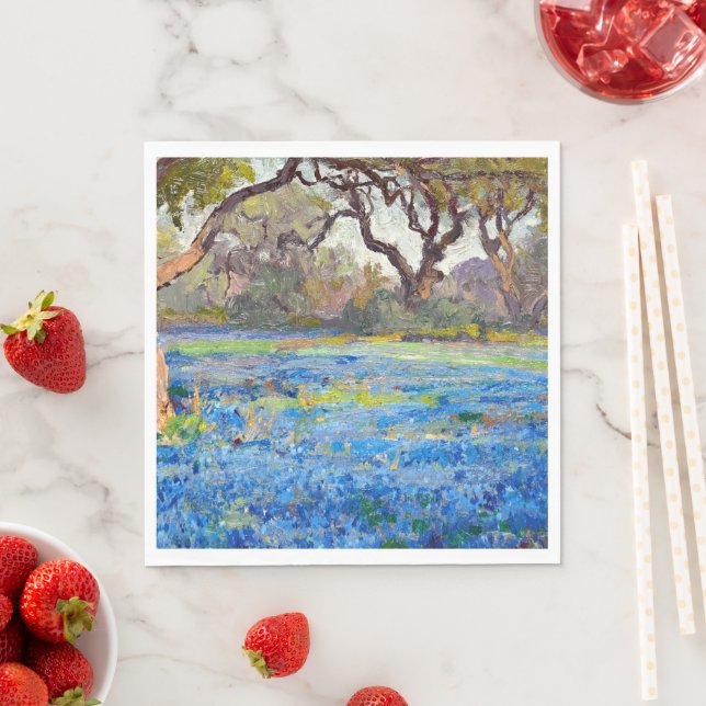 A Field of Bluebonnets at Alamo Heights,  Napkin (Insitu)