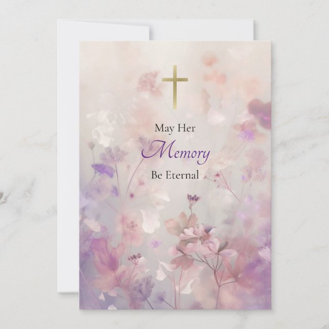A Field of Soft Wildflowers Orthodox Sympathy Card (Front)
