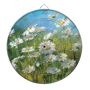 A Field of White Daisies Dartboard