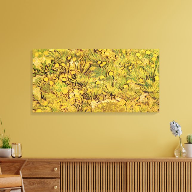 A Field of Yellow Flowers by Vincent van Gogh Canvas Print (Insitu(LivingRoom))