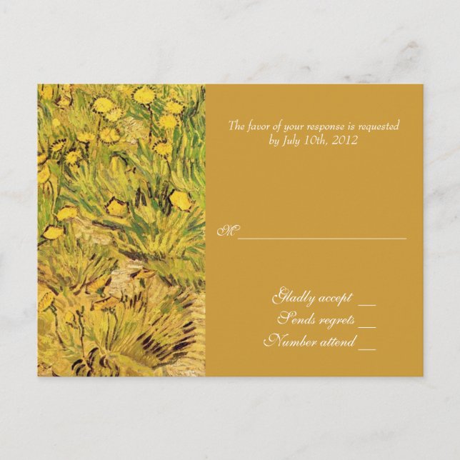 A Field of Yellower Flowers, Vincent Van Gogh Invitation Postcard (Front)