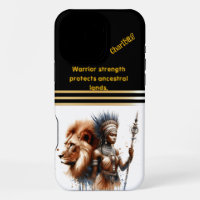 A fierce warrior stands strong beside a lion