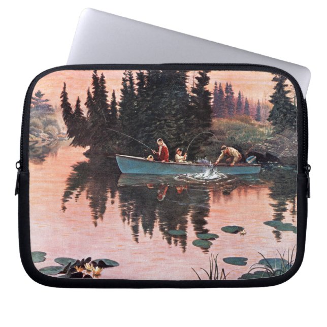 A Fine Catch by John Clymer Laptop Sleeve (Front)