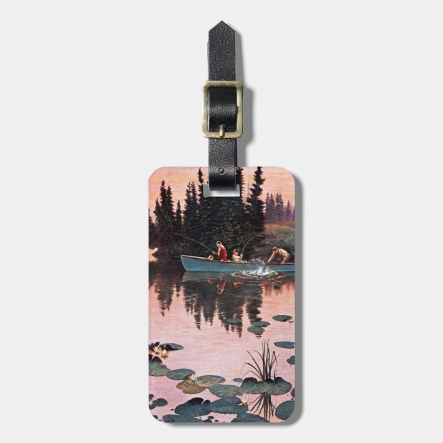 A Fine Catch by John Clymer Luggage Tag (Front Vertical)