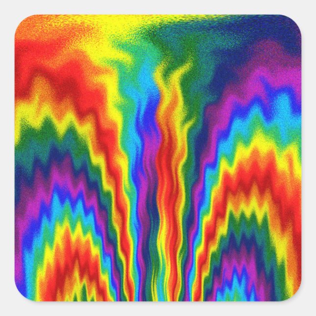A Fire In A Rainbow Square Sticker (Front)
