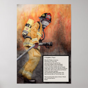 A Firefighters Prayer Poster Art Piece Fireman