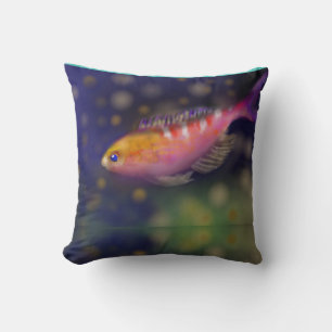 A fish in journey throw pillow