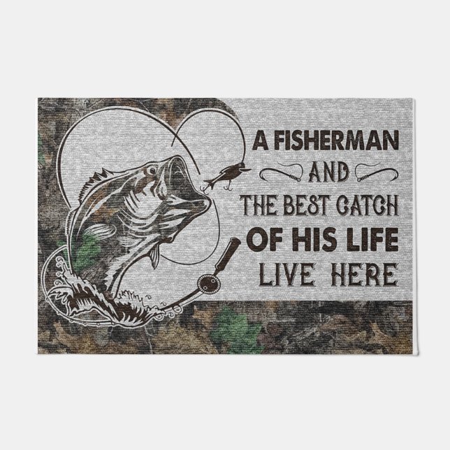 A Fisherman And The Best Catch of His Life Doormat (Front)