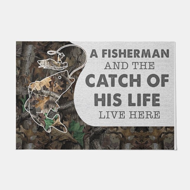 A Fisherman And The Catch Of His Life Doormat (Front)