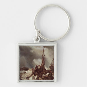 A Fisherman Pulling in a Net, 1868 Keychain