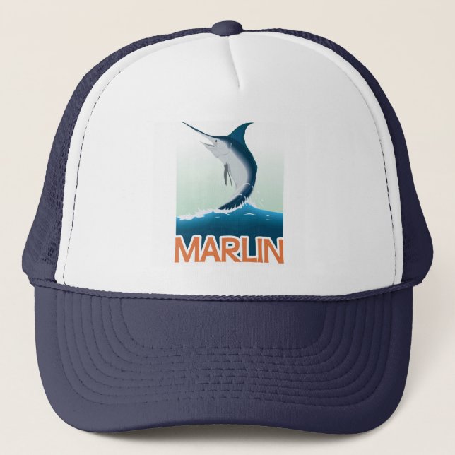 A fishing gift from sea: Shiny marlin Trucker Hat (Front)