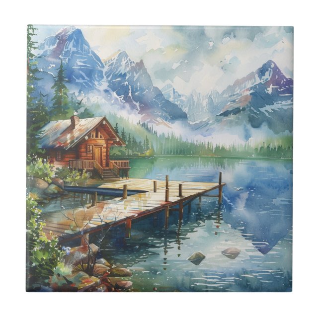 A Fishing Hose On The Lake Tile (Front)