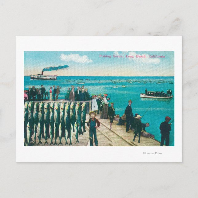 A Fishing Scene with a Huge Catch Postcard (Front)