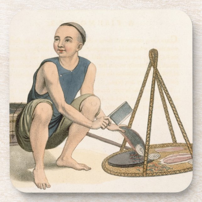 A Fishmonger, plate 39 from 'The Costumes of China Coaster (Front)