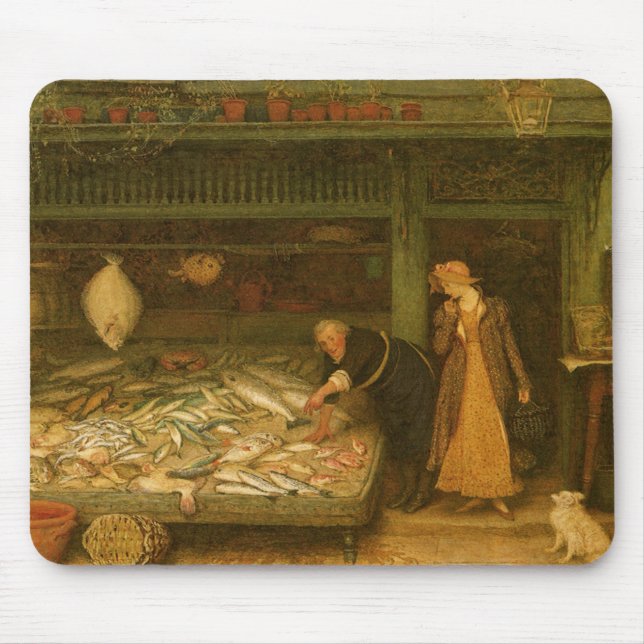 A Fishmonger's Shop by Frederick Walker Mouse Pad (Front)
