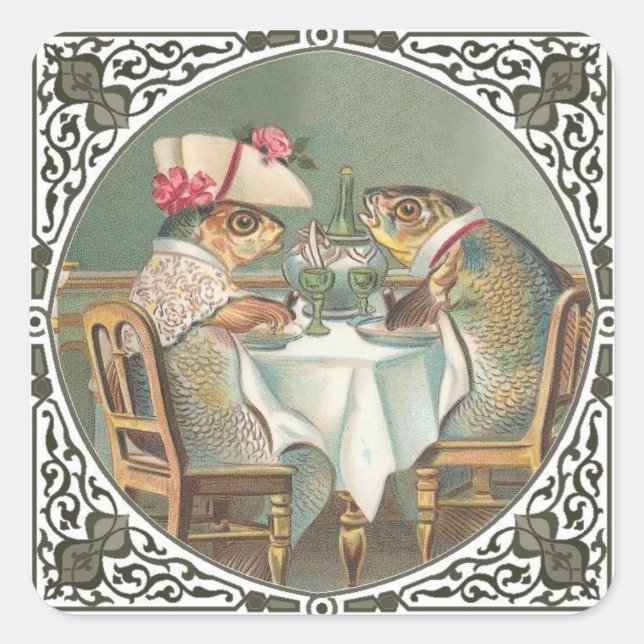 A Fishy Date Square Sticker (Front)