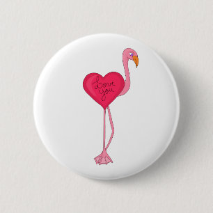 A Flamingo in Love 2 Inch Round Button