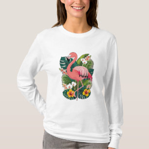 A flamingo surrounded by tropical plants T-Shirt