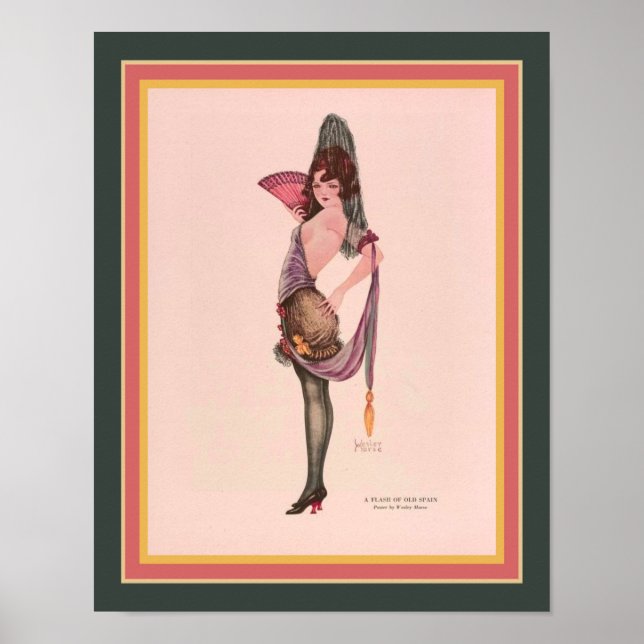 "A Flash of Old Spain' Art Deco ca. 1921 Poster (Front)
