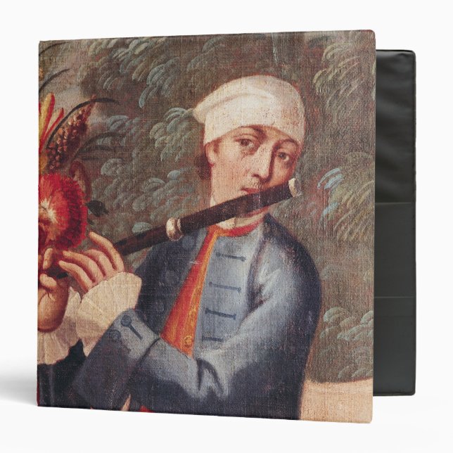 A Flautist, detail from a screen Binder (Front/Inside)