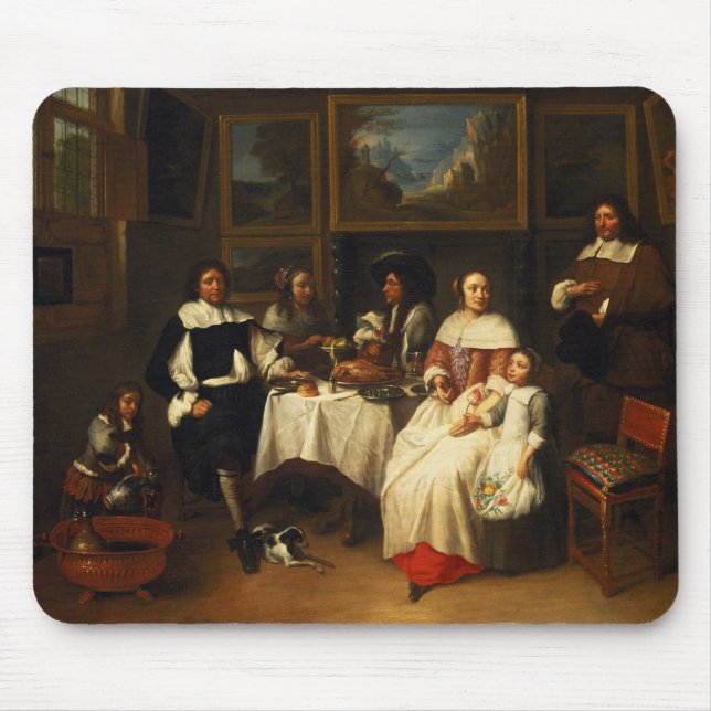 A Flemish Family at Dinner Mouse Pad (Front)