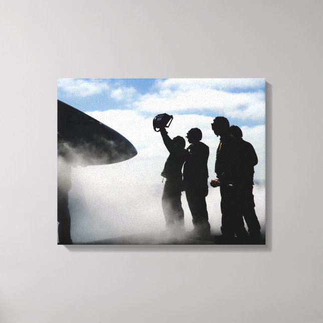 A flight deck crew member canvas print (Front)