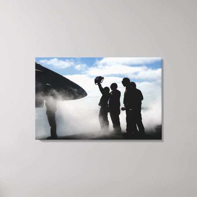 A flight deck crew member canvas print (Front)