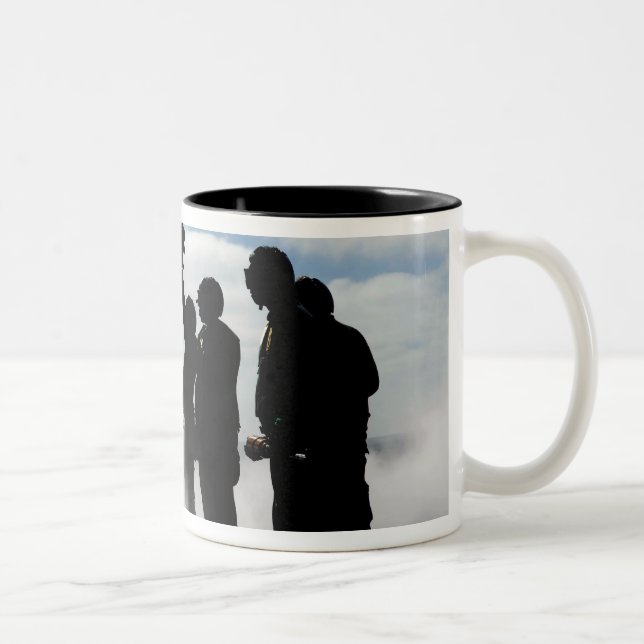 A flight deck crew member Two-Tone coffee mug (Right)