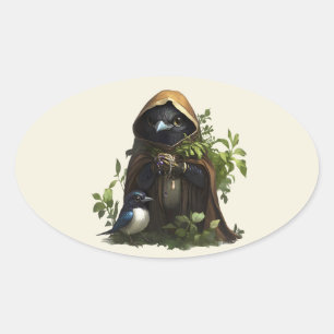 A Flighty Thief Oval Sticker