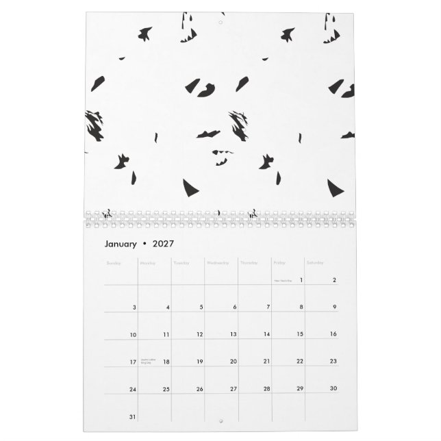 A flock of birds flying in the sky. calendar (Jan 2027)