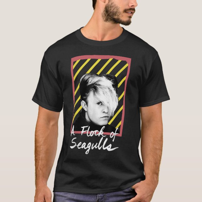 A Flock Of Seagulls - 80s Stripes T-Shirt (Front)