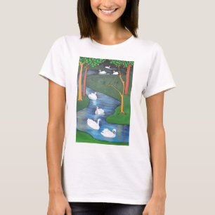 A Flock of Seven Swans-A-Swimming  T-Shirt