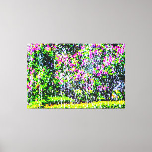 A Floral Abstract Art Of Lilacs And Water Canvas Print