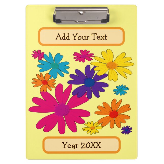 A floral bed of daisy flowers  clipboard (Front)