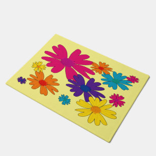 A floral bed of daisy flowers  doormat