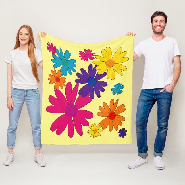 A floral bed of daisy flowers  fleece blanket (In Situ)