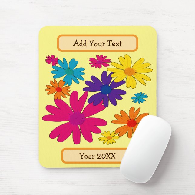 A floral bed of daisy flowers  mouse pad (With Mouse)