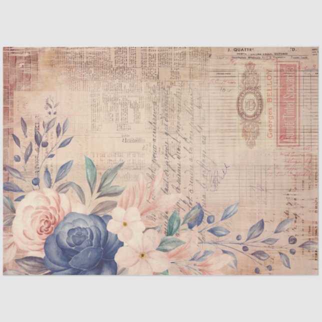 A Floral Ephemera Design Series 3 Tissue Paper (Front)