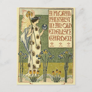 A Floral Fantasy in an Old English Garden Postcard