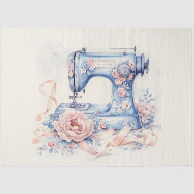 A Floral Sewing Machine  Series Design #10 Tissue Paper (Front)