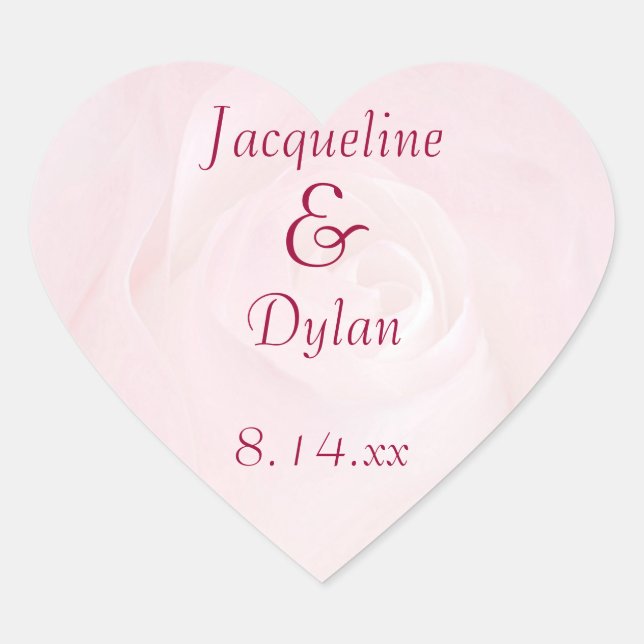 A Flower For My Love Custom Personalized Wedding Heart Sticker (Front)