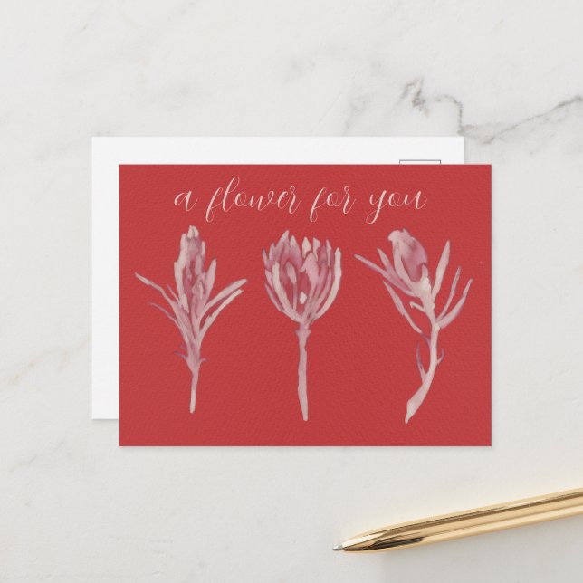 A flower for you postcard (Front/Back In Situ)