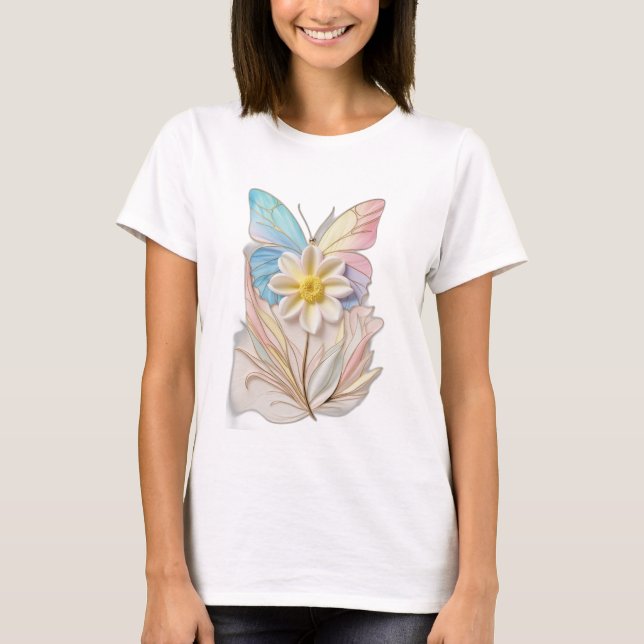 A flower merging into a butterfly T-Shirt (Front)