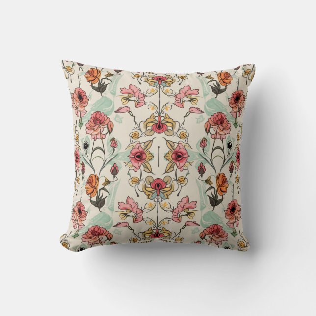 a flower-patterned cushion (Front)