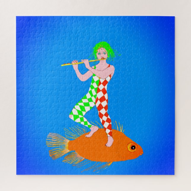 A flute player jigsaw puzzle (Vertical)